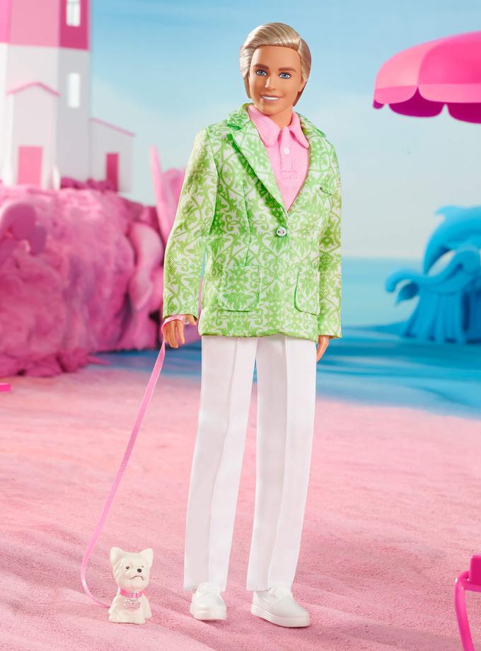 “Sugar’s Daddy” Ken Doll in Pastel Suit With Dog – Barbie The Movie On Sale