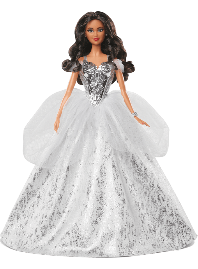 2021 Holiday Barbie Doll, Brunette Curly Hair Product For Sale