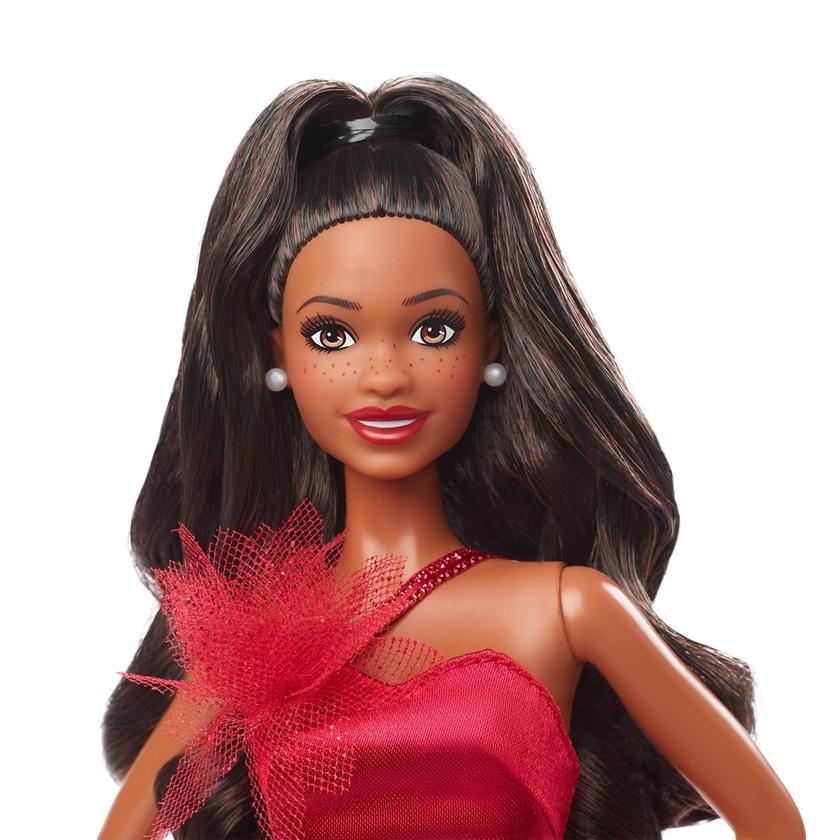 2022 Holiday Barbie, Dark-Brown Hair Free shipping