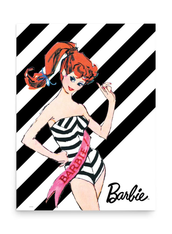 Barbie 1959 Chevron Poster New Arrival