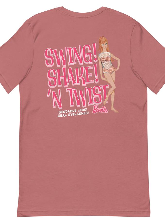 Barbie 1960's Swing Shake N' Twist Embroidered T-Shirt Same Day Delivery