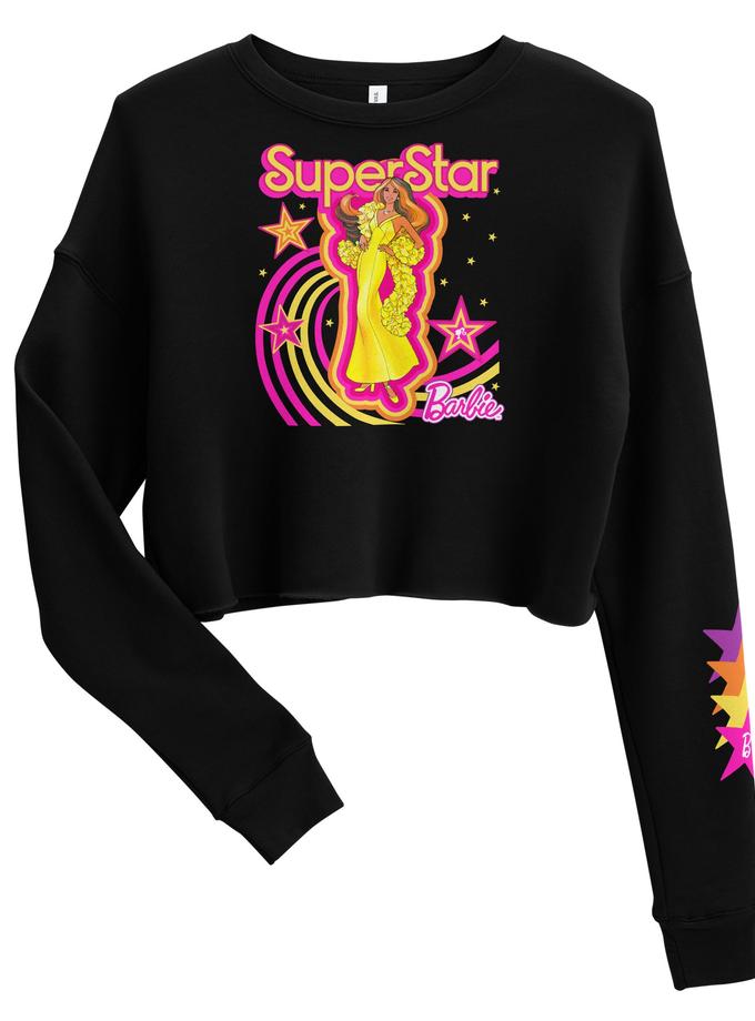 Barbie 1970's Superstar Cropped Sweatshirt On Sale