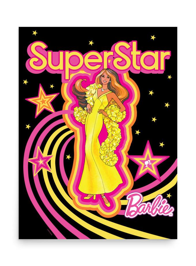 Barbie 1970's Superstar Poster High Quality