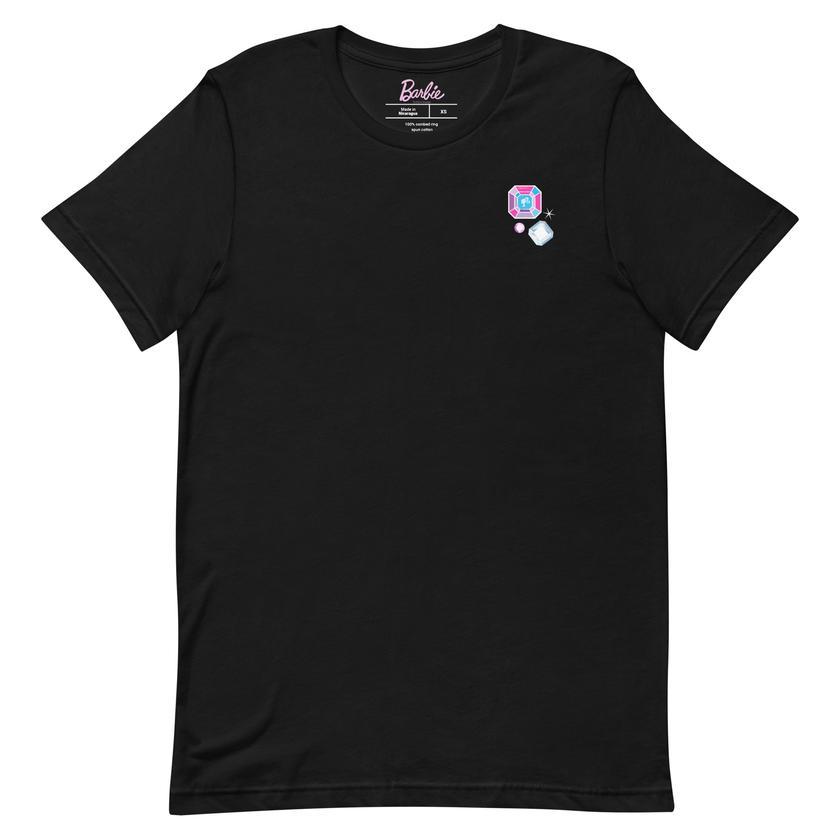 Barbie 1980's Crystal Born to Sparkle Black T-Shirt New Arrival