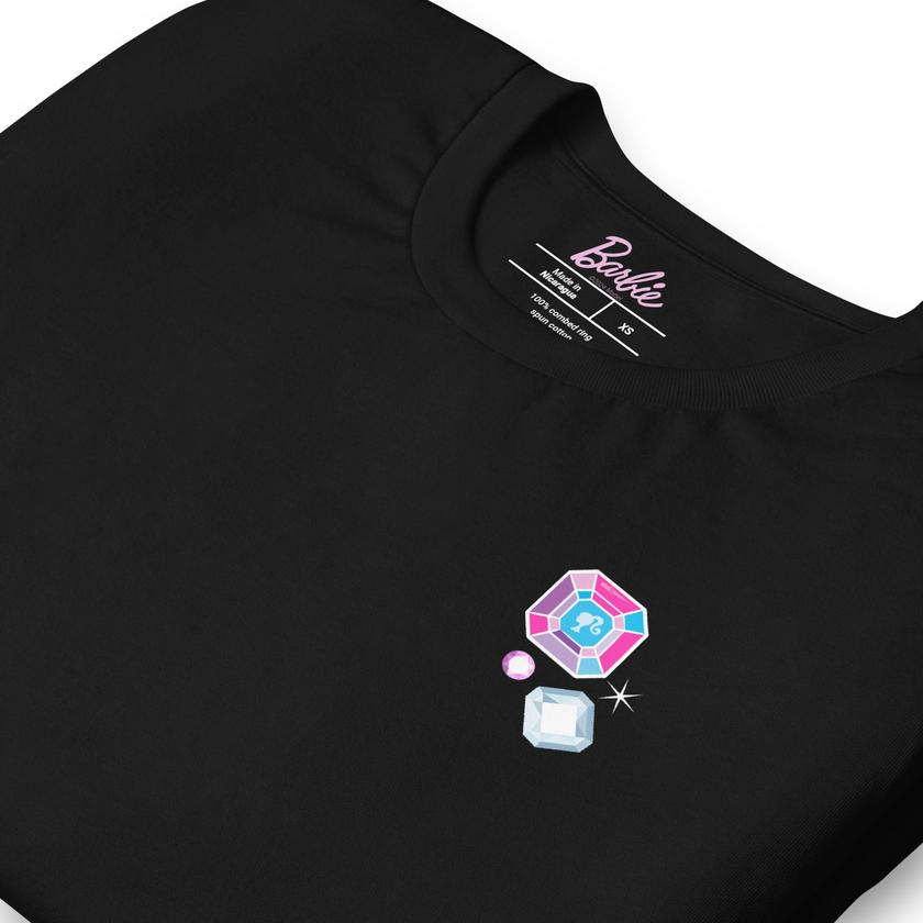 Barbie 1980's Crystal Born to Sparkle Black T-Shirt New Arrival