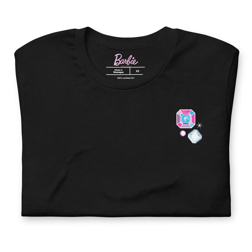 Barbie 1980's Crystal Born to Sparkle Black T-Shirt New Arrival