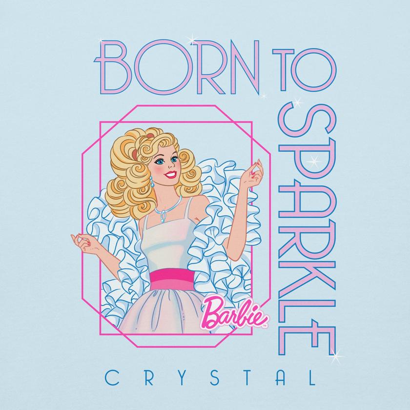 Barbie 1980's Crystal Born to Sparkle Blue Hoodie Best Seller