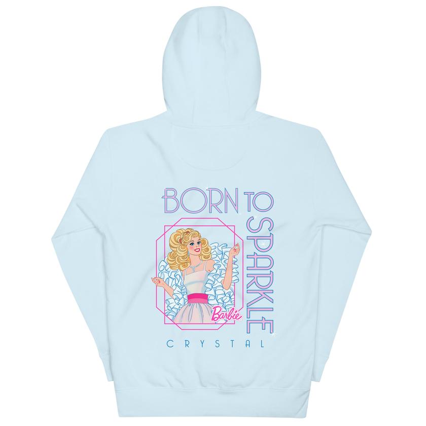 Barbie 1980's Crystal Born to Sparkle Blue Hoodie Best Seller