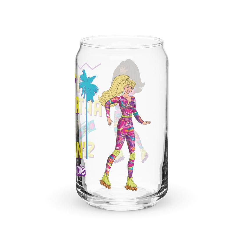 Barbie 1990's Hot Skatin' Can Shaped  Glass Best Seller