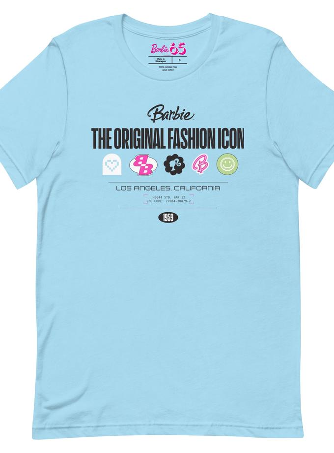 Barbie 2000's Logos Blue T-Shirt High Quality