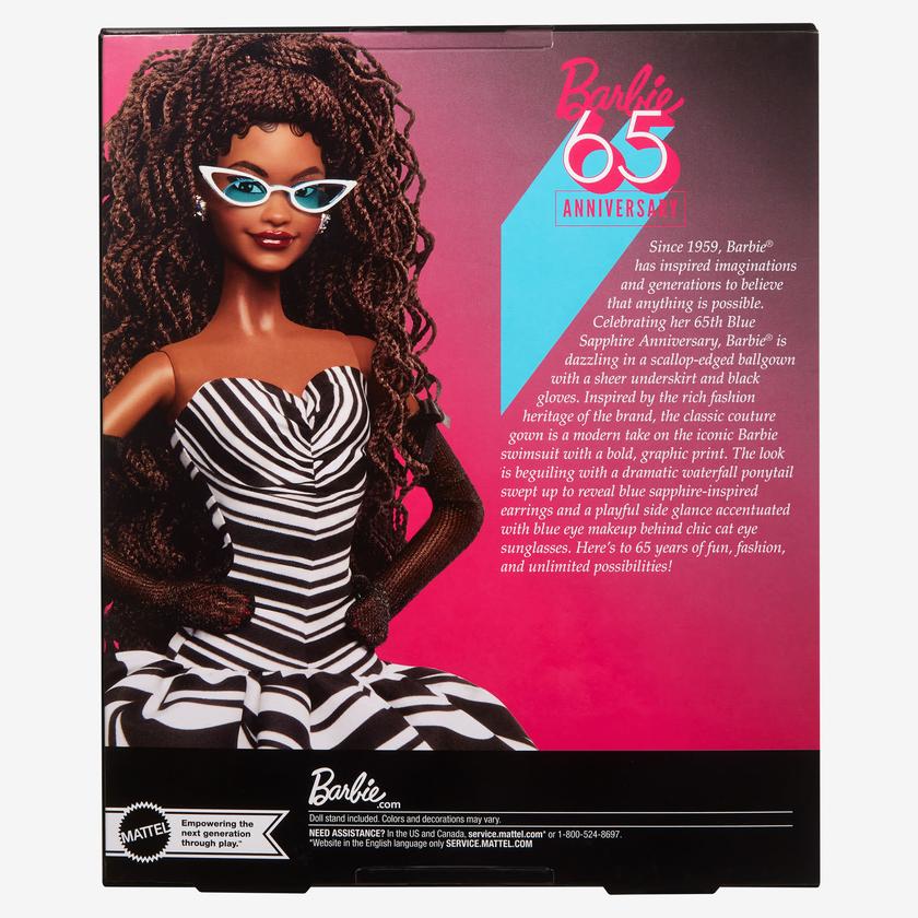 Barbie 65th Anniversary Doll With Brunette Hair Free shipping