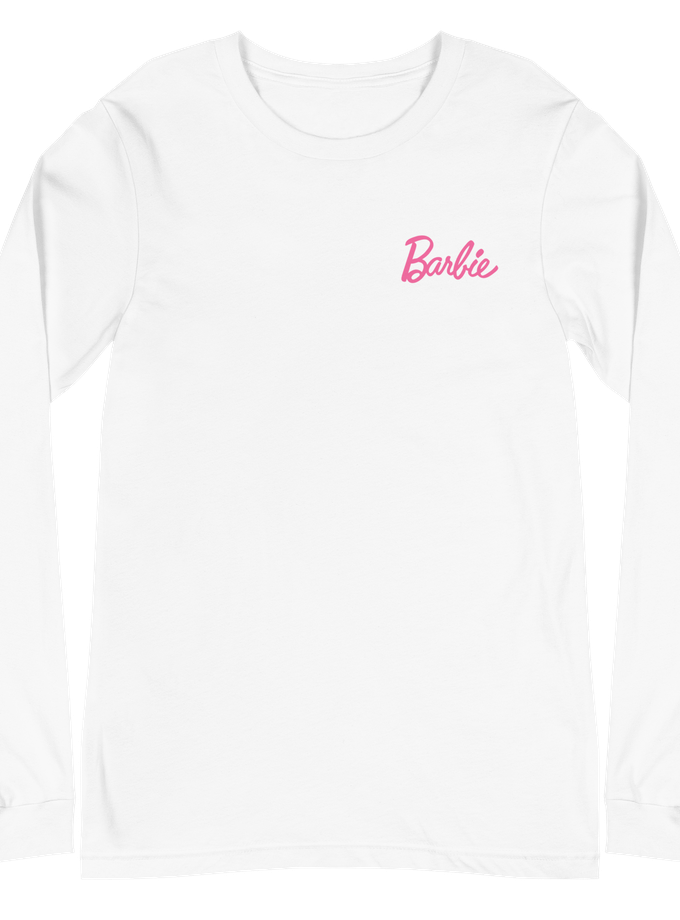 Barbie Classic Logo Unisex White Long Sleeve Shirt Best Seller