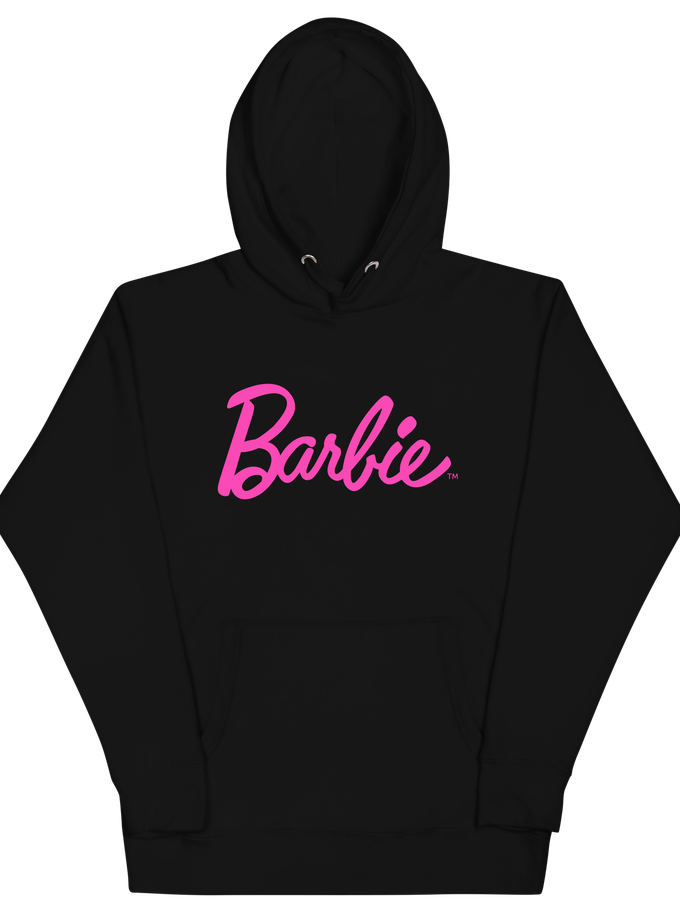 Barbie Script Logo Unisex Crew Black Hoodie Free shipping