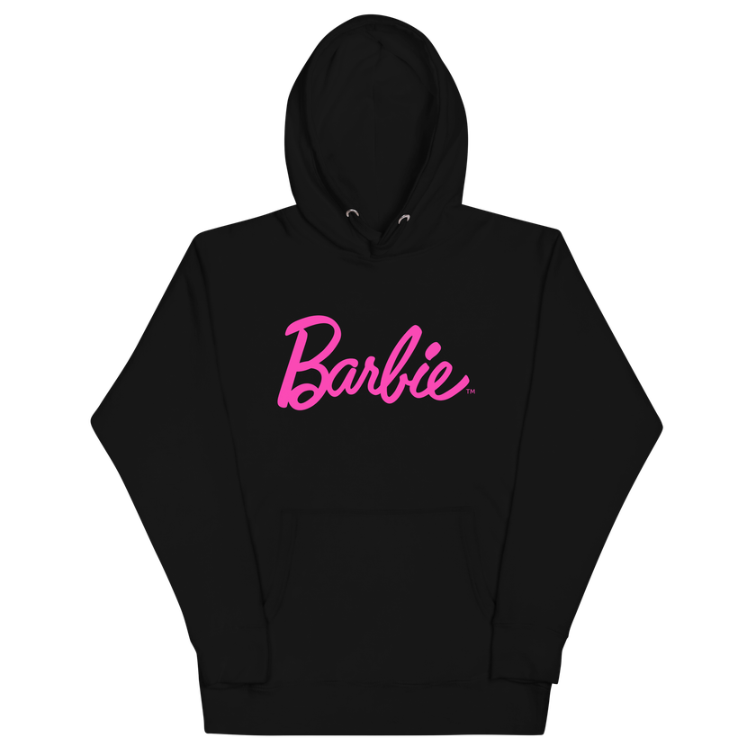 Barbie Script Logo Unisex Crew Black Hoodie Free shipping