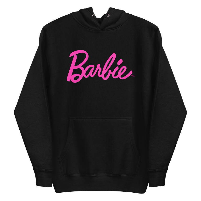 Barbie Script Logo Unisex Crew Black Hoodie Free shipping