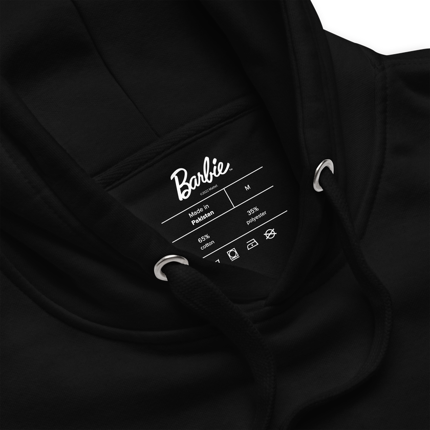 Barbie Script Logo Unisex Crew Black Hoodie Free shipping