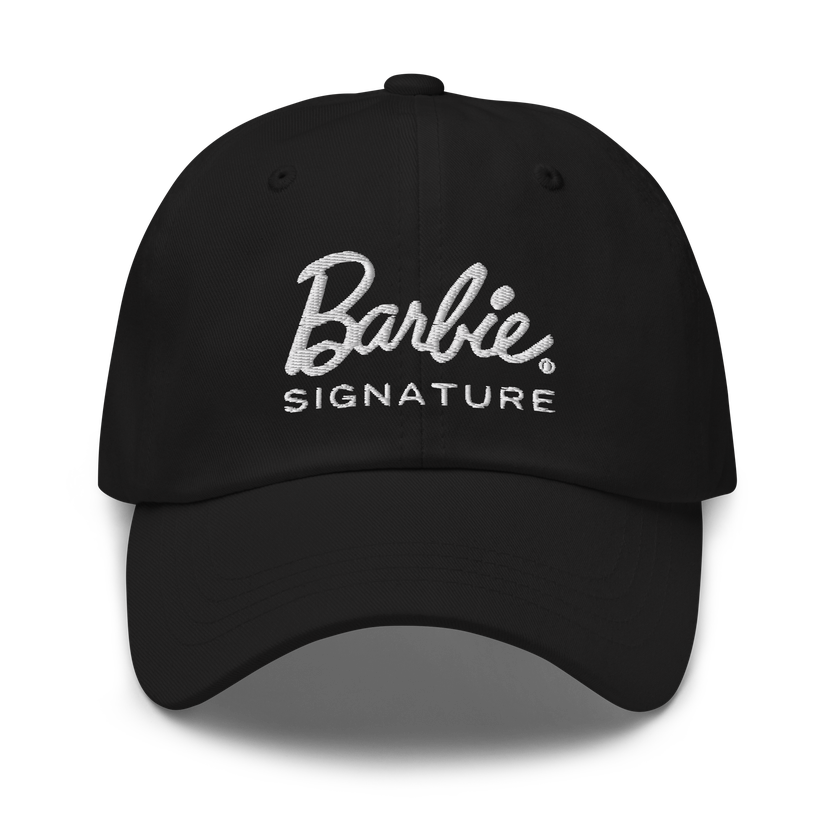 Barbie Signature Logo Black Baseball Hat Same Day Delivery