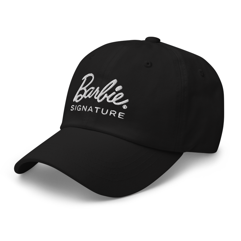 Barbie Signature Logo Black Baseball Hat Same Day Delivery