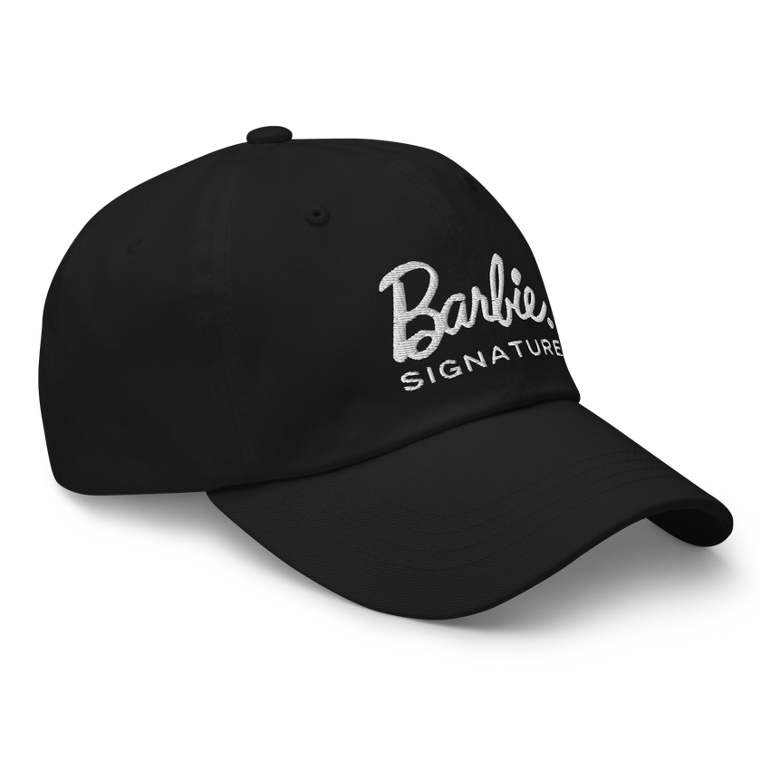 Barbie Signature Logo Black Baseball Hat Same Day Delivery