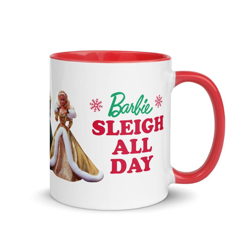 Barbie Vintage Holiday Sleigh All Day Mug Same Day Delivery