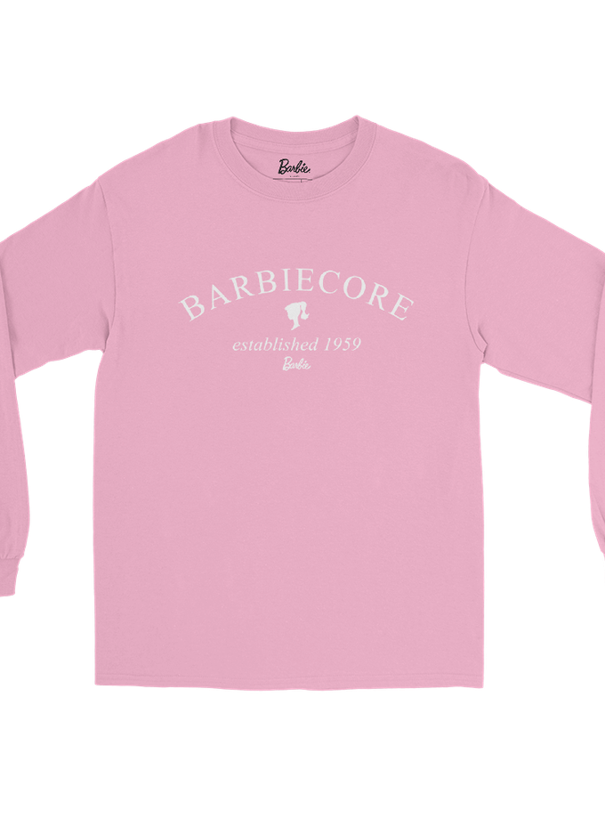 Barbiecore™ Established 1959 Logo Men’s Long Sleeve Shirt On Sale