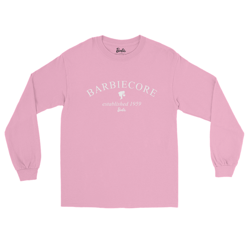 Barbiecore™ Established 1959 Logo Men’s Long Sleeve Shirt On Sale