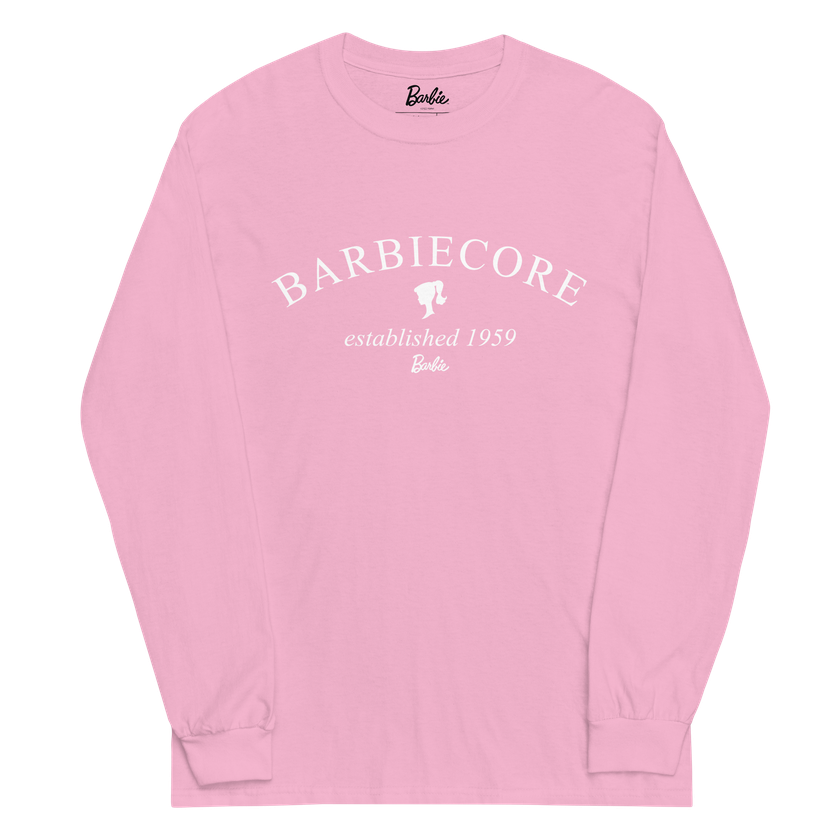 Barbiecore™ Established 1959 Logo Men’s Long Sleeve Shirt On Sale