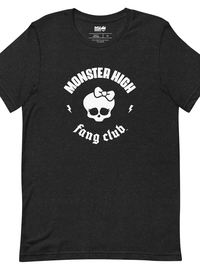 Monster High Fang Club Short Sleeve T-Shirt in Black Heather On Sale