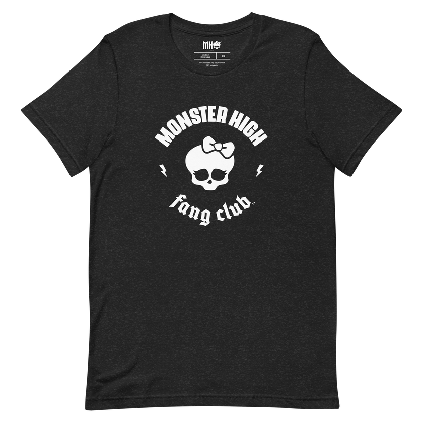 Monster High Fang Club Short Sleeve T-Shirt in Black Heather On Sale