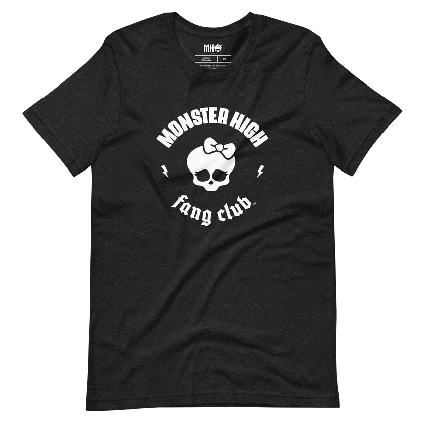 Monster High Fang Club Short Sleeve T-Shirt in Black Heather On Sale