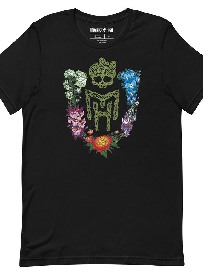 Monster High Pride Floral Black T-Shirt (Jeremy Holder) Free shipping