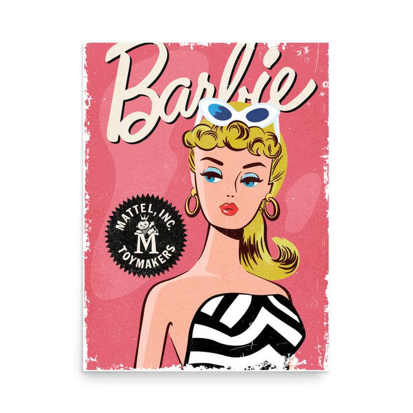 Vintage Barbie Poster Free shipping